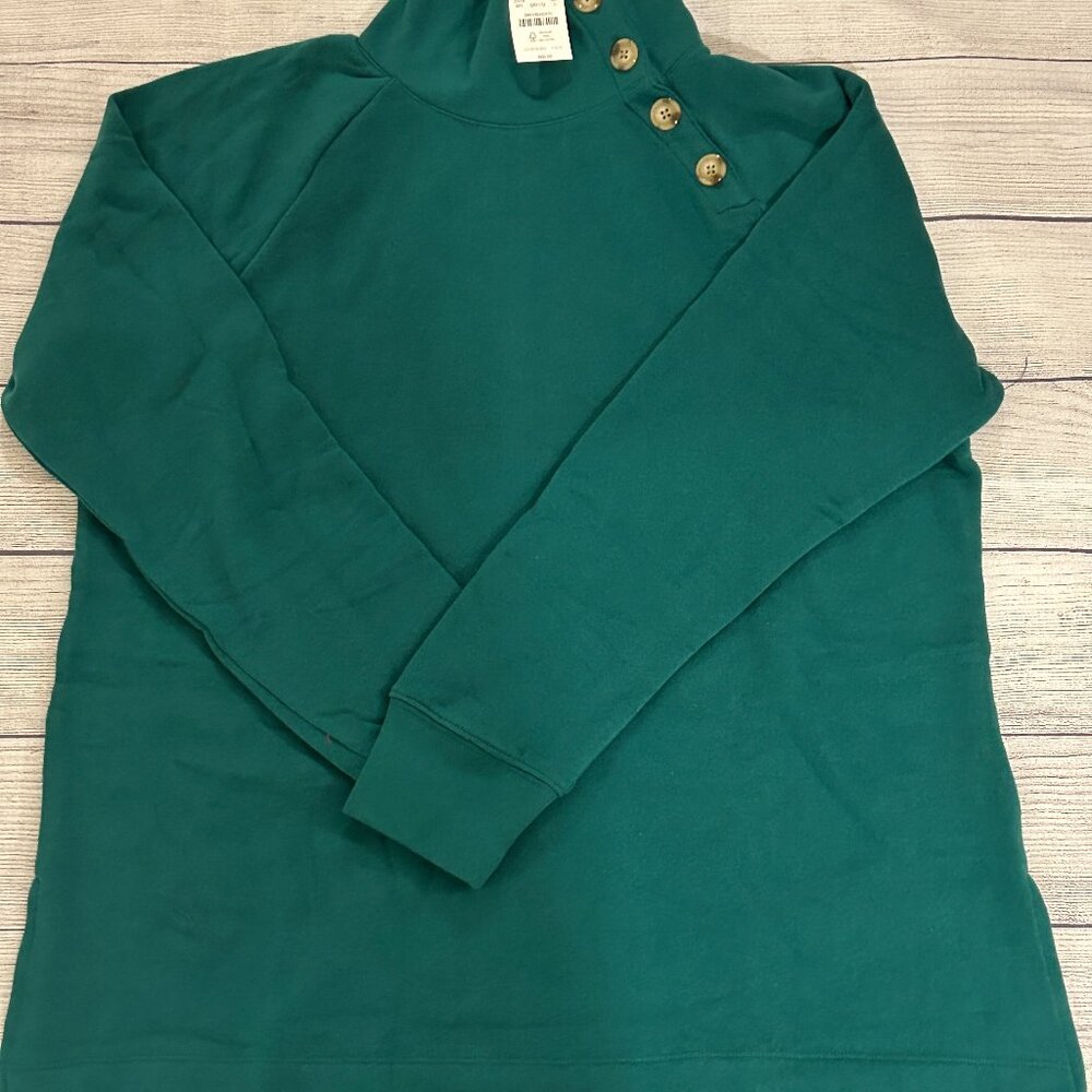 J Crew Wide button-collar tunic sweatshirt in cloudspun fleece - Picture 10 of 13